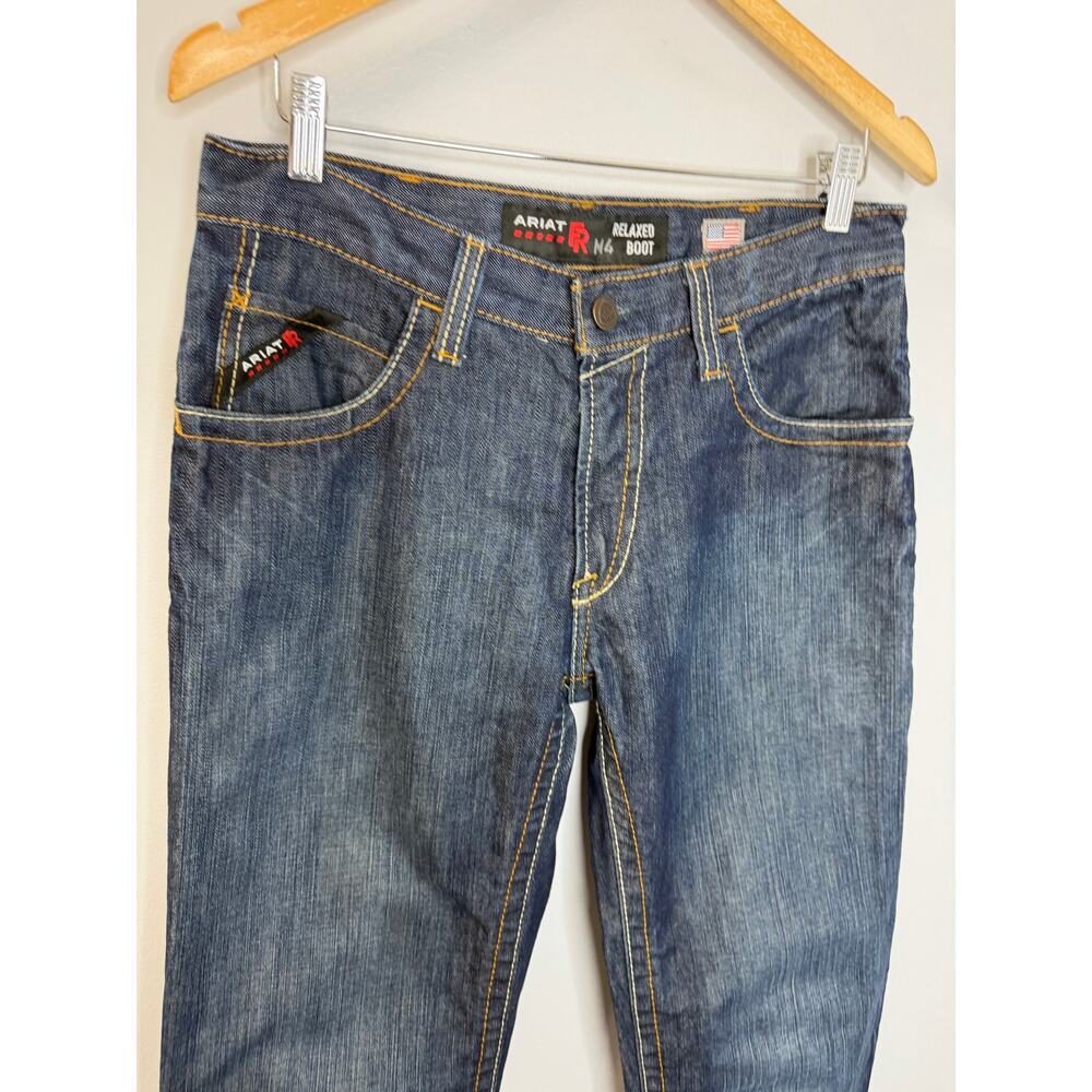 Ariat Men's Flame Resistant M4 Relaxed Boundary Boot Cut Jean Blue Sz 30x30 - Picture 10 of 13